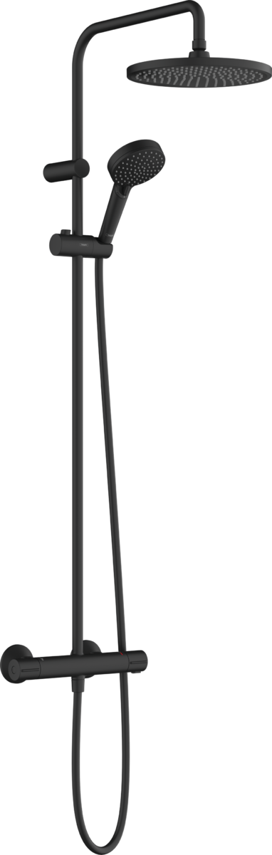 Hansgrohe Vernis Blend Showerpipe 240 1jet Ecosmart With Thermostat - Matt Black - 26428670