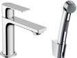 Hansgrohe Rebris E Single Lever Basin Mixer 110 With Bidette Hand Shower And Shower Hose Without Waste Set - Chrome - 72216000