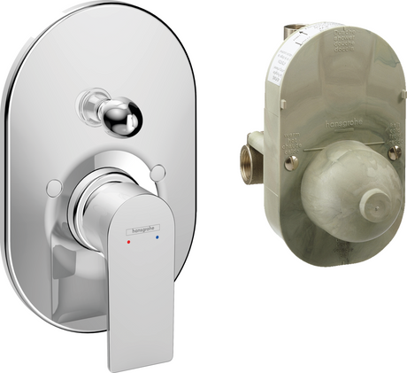 Hansgrohe Rebris E Single Lever Bath Mixer Set For Concealed Installation - Chrome - 72458000