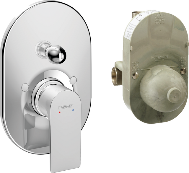 Hansgrohe Rebris E Single Lever Bath Mixer Set For Concealed Installation - Chrome - 72458000