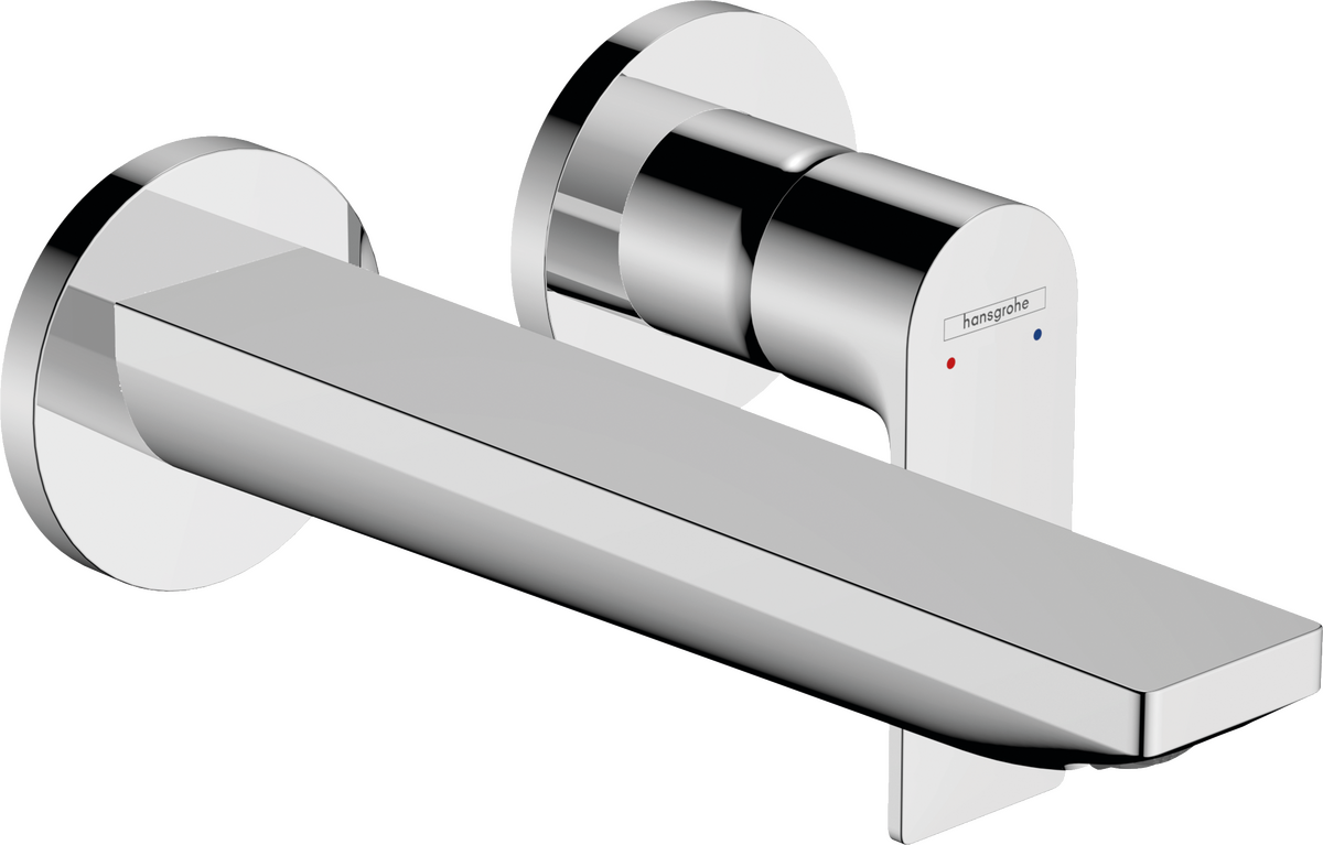 hansgrohe Rebris E Single lever basin mixer for concealed installation wall-mounted with spout 200mm - Chrome - 72568000