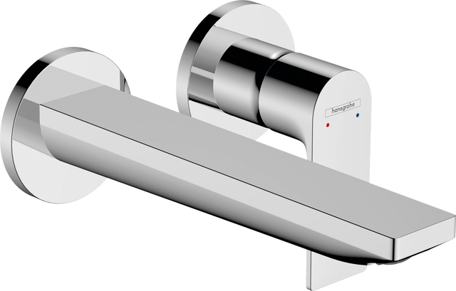 hansgrohe Rebris E Single lever basin mixer for concealed installation wall-mounted with spout 200mm - Chrome - 72568000