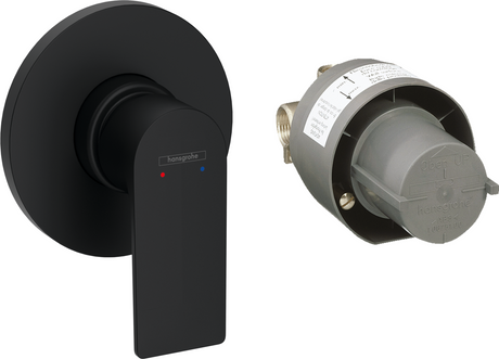 Hansgrohe Rebris E Single Lever Shower Mixer Set For Concealed Installation - Matt Black - 72658670