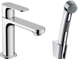 hansgrohe Rebris S Single lever basin mixer 110 with bidette hand shower and shower hose 1600mm without waste set - Chrome - 72215000