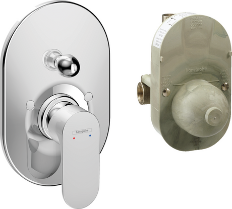 Hansgrohe Rebris S Single Lever Bath Mixer Set For Concealed Installation - Chrome - 72448000