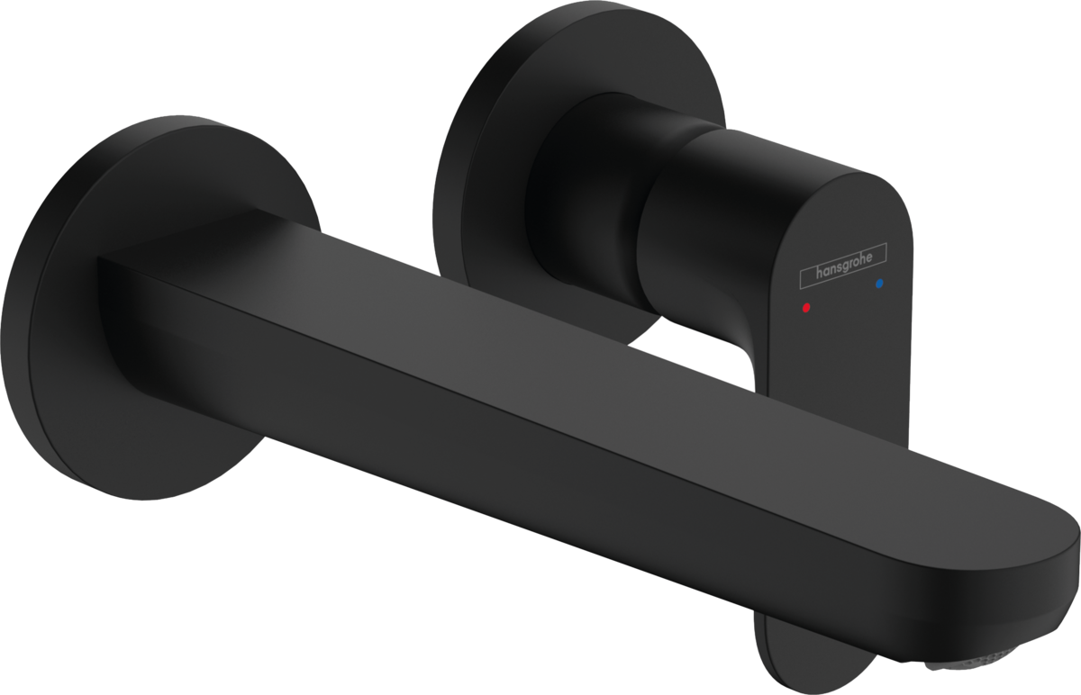 Hansgrohe Rebris S Single Lever Basin Mixer For Concealed Installation Wall-mounted With Spout 200mm - Matt Black - 72528670