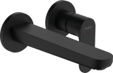 Hansgrohe Rebris S Single Lever Basin Mixer For Concealed Installation Wall-mounted With Spout 200mm - Matt Black - 72528670