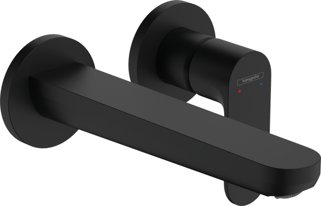 Hansgrohe Rebris S Single Lever Basin Mixer For Concealed Installation Wall-mounted With Spout 200mm - Matt Black - 72528670