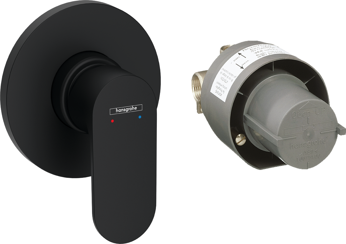 Hansgrohe Rebris S Single Lever Shower Mixer Set For Concealed Installation - Matt Black - 72648670