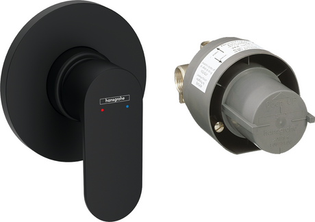Hansgrohe Rebris S Single Lever Shower Mixer Set For Concealed Installation - Matt Black - 72648670