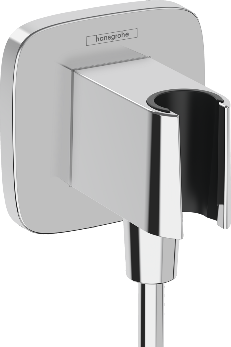 Hansgrohe FixFit Q Wall Outlet With Shower Holder - Chrome - 26887000
