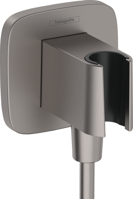Hansgrohe FixFit Q Wall Outlet With Shower Holder - Brushed Black Chrome - 26887340