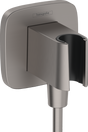 Hansgrohe FixFit Q Wall Outlet With Shower Holder - Brushed Black Chrome - 26887340