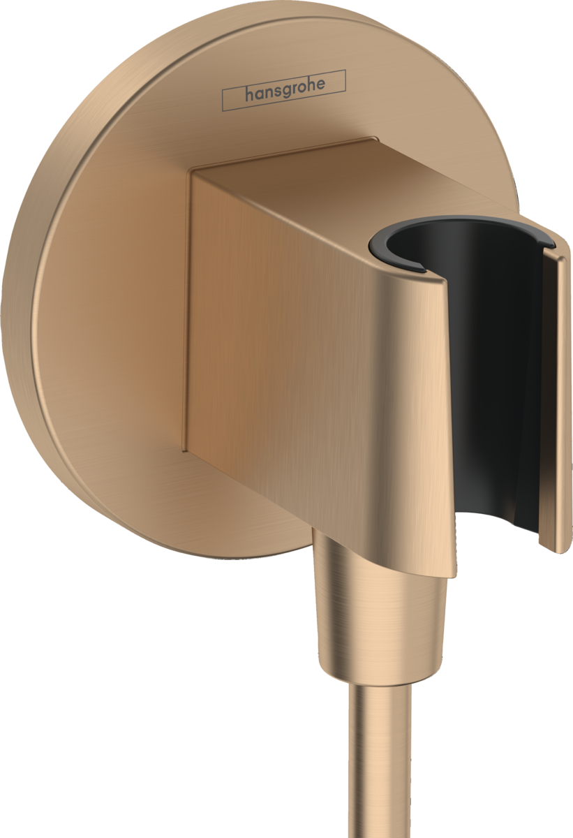 Hansgrohe FixFit S Wall Outlet With Shower Holder - Brushed Bronze - 26888140
