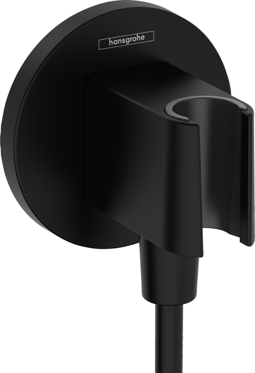 Hansgrohe FixFit S Wall Outlet With Shower Holder - Matt Black - 26888670