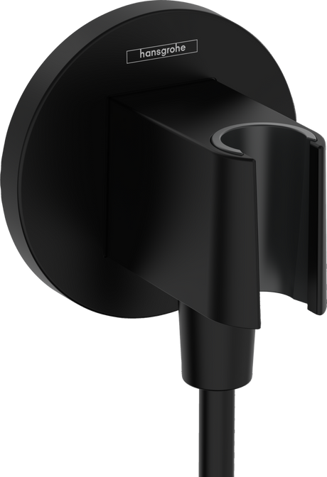 Hansgrohe FixFit S Wall Outlet With Shower Holder - Matt Black - 26888670