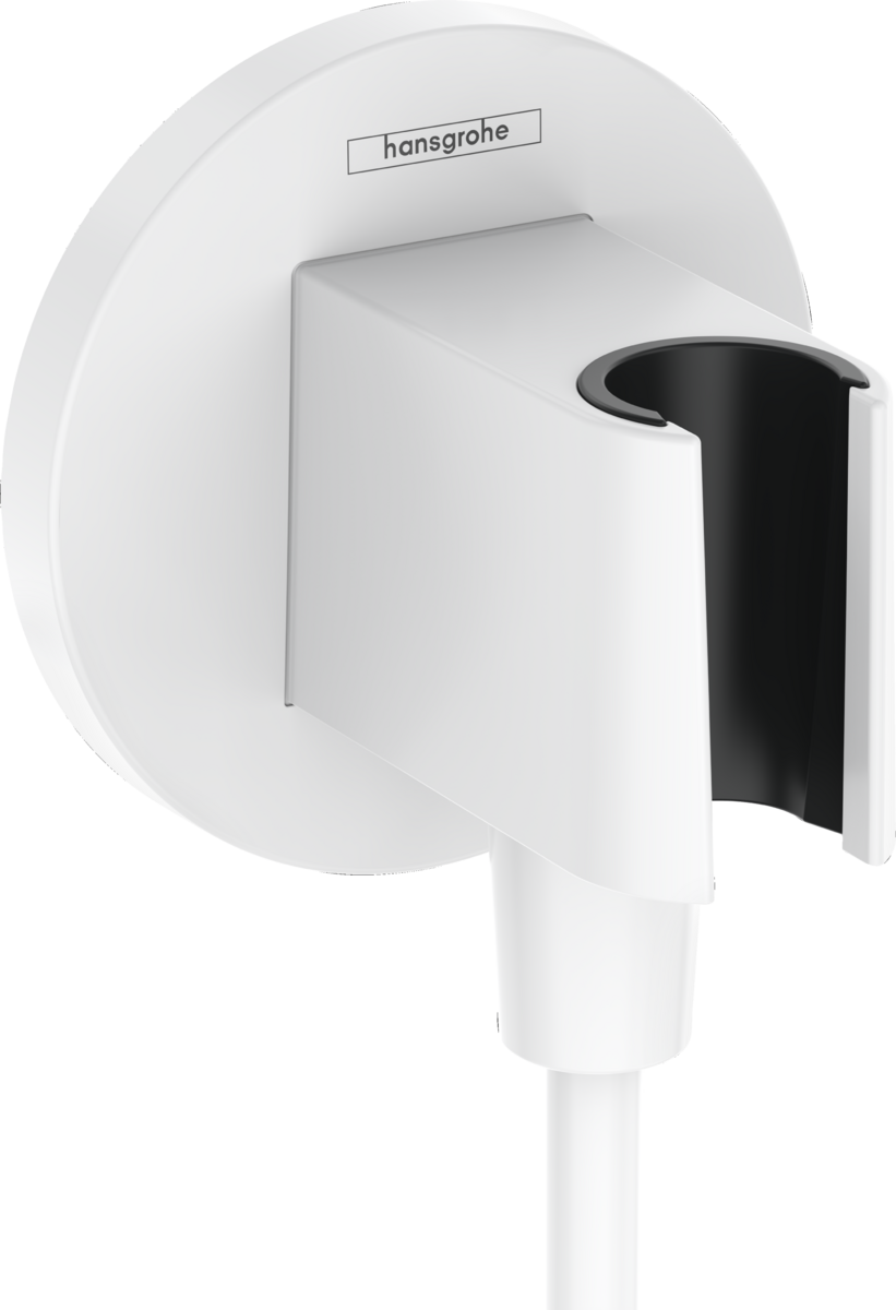 Hansgrohe FixFit S Wall Outlet With Shower Holder - Matt White - 26888700
