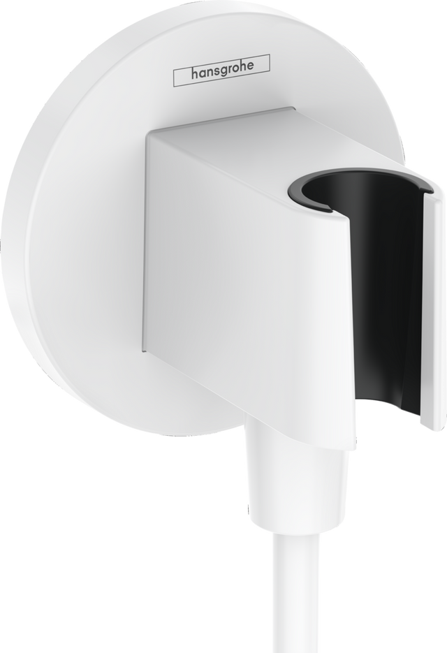 Hansgrohe FixFit S Wall Outlet With Shower Holder - Matt White - 26888700
