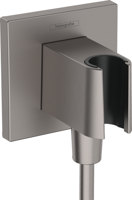 Hansgrohe FixFit E Wall Outlet With Shower Holder - Brushed Black Chrome - 26889340