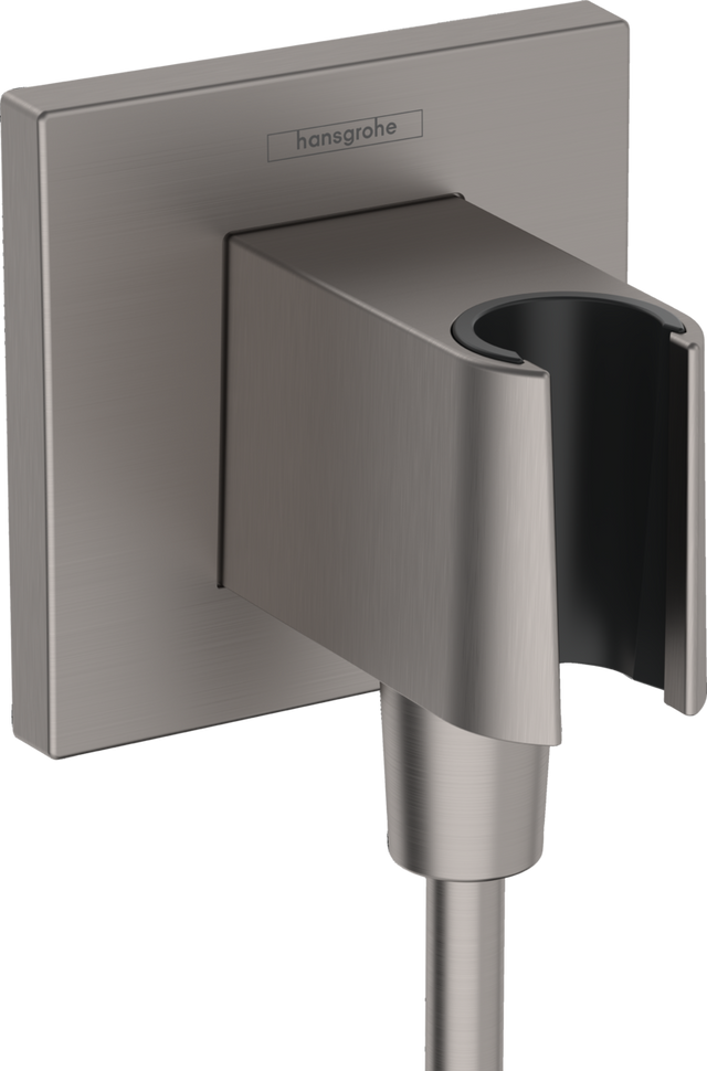 Hansgrohe FixFit E Wall Outlet With Shower Holder - Brushed Black Chrome - 26889340