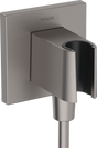Hansgrohe FixFit E Wall Outlet With Shower Holder - Brushed Black Chrome - 26889340