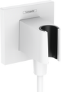 Hansgrohe FixFit E Wall Outlet With Shower Holder - Matt White - 26889700