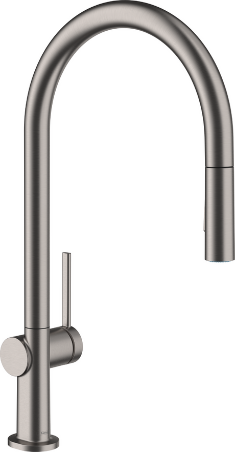 Hansgrohe Talis M54 Single Lever Kitchen Mixer 210 With Pull-out Spray And Sbox 2 Spray Modes - Brushed Black Chrome - 72801340