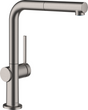 hansgrohe Talis M54 Single lever kitchen mixer 270 with pull-out spout and sBox single spray mode - Brushed Black - 72809340