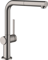 Hansgrohe Talis M54 Single Lever Kitchen Mixer 270 With Pull-out Spout Single Spray Mode - Brushed Black Chrome - 72808340