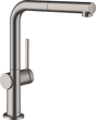 Hansgrohe Talis M54 Single Lever Kitchen Mixer 270 With Pull-out Spout Single Spray Mode - Brushed Black Chrome - 72808340