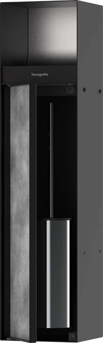 Hansgrohe Xtrastoris Rock Recessed Toilet Brush Holder - Matt Black - 56062670