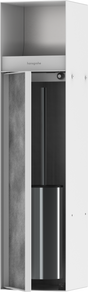 Hansgrohe Xtrastoris Rock Recessed Toilet Brush Holder - Matt White - 56062700