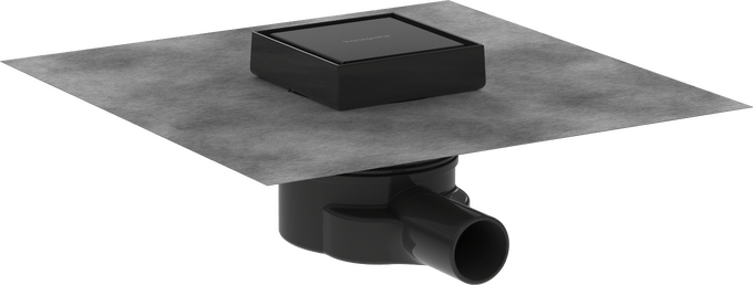Hansgrohe RainDrain Point Complete Set Point Drain 100/100 Tileable Rear Cover - Matt Black - 56247670 - TAP 'N' SHOWER