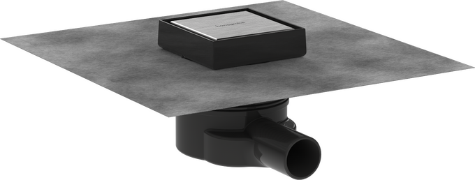 Hansgrohe RainDrain Point Complete Set Point Drain 100/100 Tileable Rear Cover - Brushed Stainless Steel - 56247800