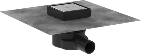 Hansgrohe RainDrain Point Complete Set Point Drain 100/100 Tileable Rear Cover - Brushed Stainless Steel - 56247800