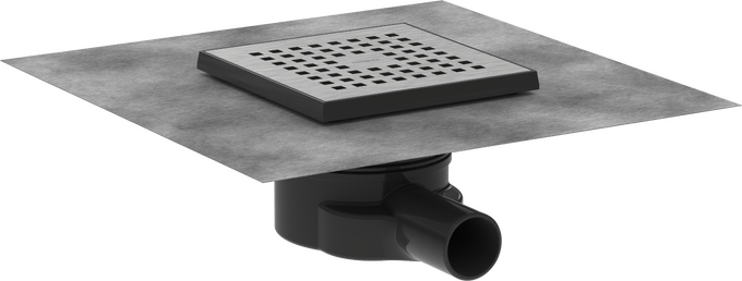 Hansgrohe RainDrain Point Complete Set Point Drain 150/150 - Brushed Stainless Steel - 56248800
