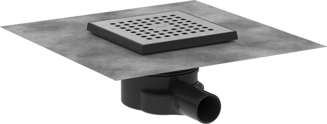 Hansgrohe RainDrain Point Complete Set Point Drain 150/150 - Brushed Stainless Steel - 56248800