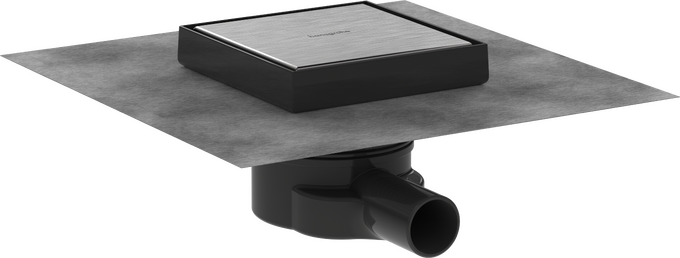 Hansgrohe RainDrain Point Complete Set Point Drain 150/150 Tileable Rear Cover - Brushed Stainless Steel - 56249800