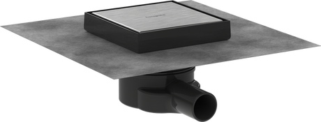 Hansgrohe RainDrain Point Complete Set Point Drain 150/150 Tileable Rear Cover - Brushed Stainless Steel - 56249800