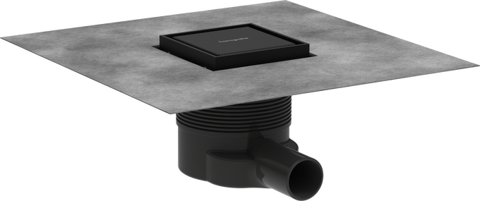 Hansgrohe RainDrain Brilliance Complete Set Point Drain 100/100 Tileable Rear Cover - Matt Black - 56250670