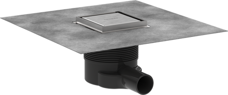 Hansgrohe RainDrain Brilliance Complete Set Point Drain 100/100 Tileable Rear Cover - Brushed Stainless Steel - 56250800