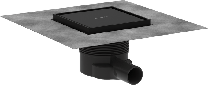 Hansgrohe RainDrain Brilliance Complete Set Point Drain 150/150 Tileable Rear Cover - Matt Black - 56251670 - TAP 'N' SHOWER