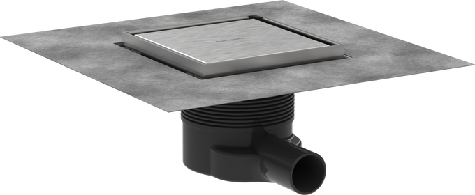 Hansgrohe RainDrain Brilliance Complete Set Point Drain 150/150 Tileable Rear Cover - Brushed Stainless Steel - 56251800