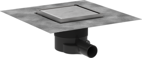 Hansgrohe RainDrain Brilliance Complete Set Point Drain 150/150 Tileable Rear Cover - Brushed Stainless Steel - 56251800