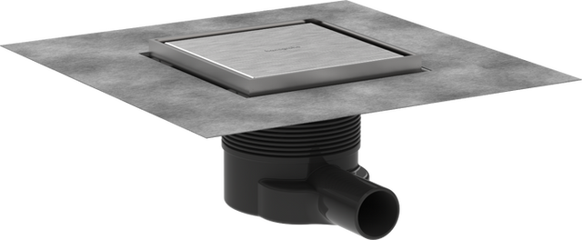 Hansgrohe RainDrain Brilliance Complete Set Point Drain 150/150 Tileable Rear Cover - Brushed Stainless Steel - 56251800