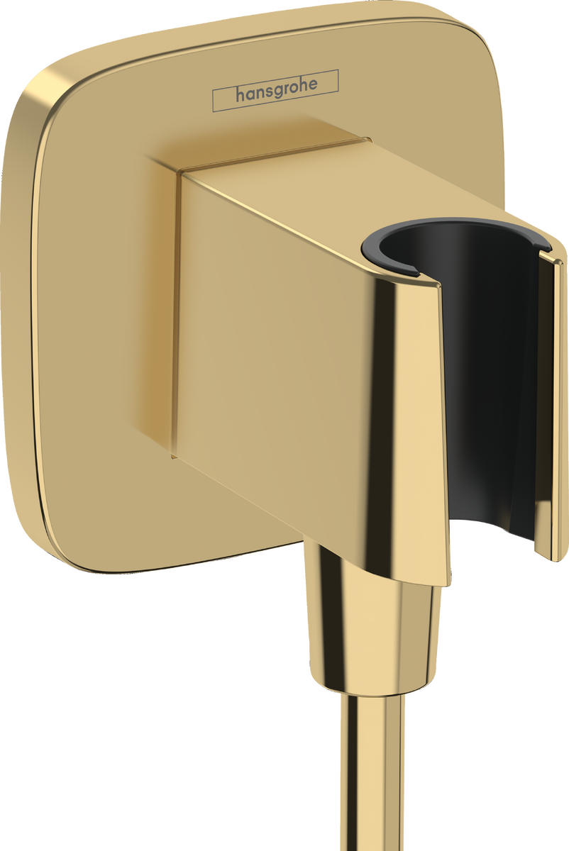 Hansgrohe FixFit Q Wall Outlet With Shower Holder - Polished Gold-Optic - 26887990
