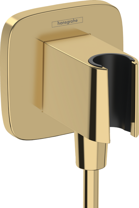 Hansgrohe FixFit Q Wall Outlet With Shower Holder - Polished Gold-Optic - 26887990