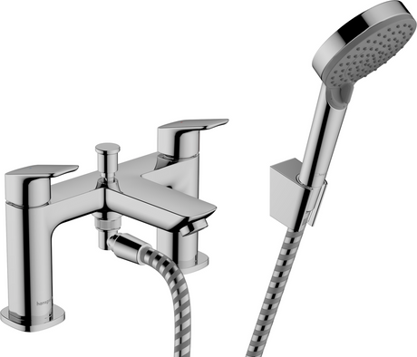 Hansgrohe Logis 2-hole Rim Mounted Bath Mixer With Diverter  - Chrome - 71438000