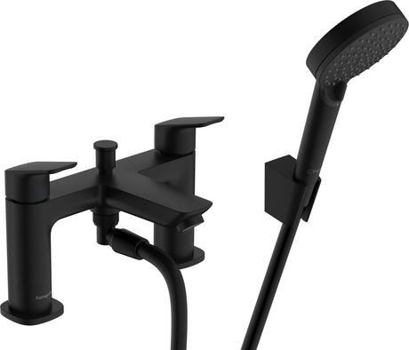 Hansgrohe Logis 2-hole Rim Mounted Bath Mixer With Diverter  - Matt Black - 71438670