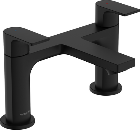 Hansgrohe Rebris E 2-hole Rim Mounted Bath Mixer - Matt Black - 72480670